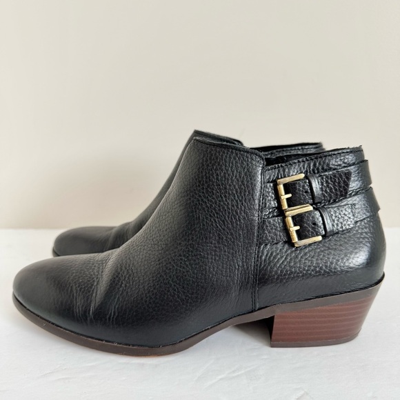 Sam Edelman Petal Boot Black Leather Double Buckle 9.5 M - Picture 1 of 12